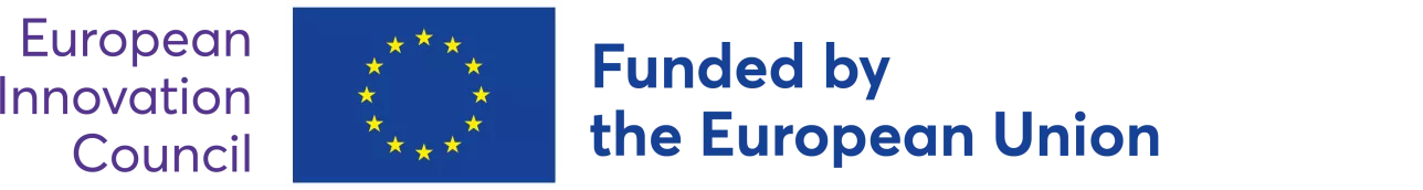 Logo EIC funding, EU flag.